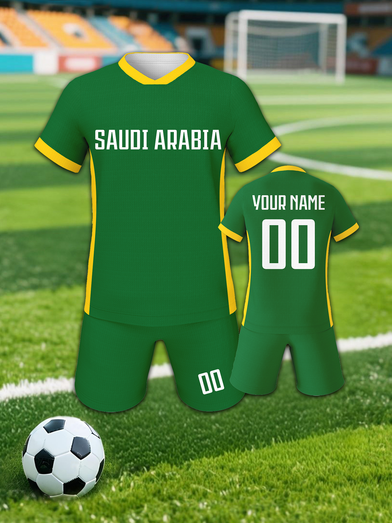 Sports Equipment For Boys - Custom Saudi Arabia Soccer Jersey Set