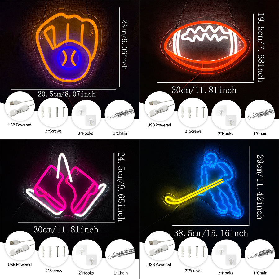 Rugby Led Neon Sign, Sports Eq - Sports Equipment Icon recensione e prezzo