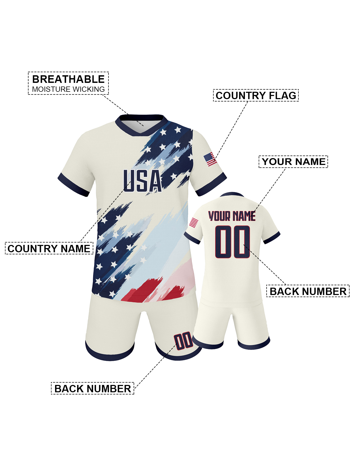 Kids Custom Usa Soccer Kit Per - Sports Equipment For Boys recensione e prezzo