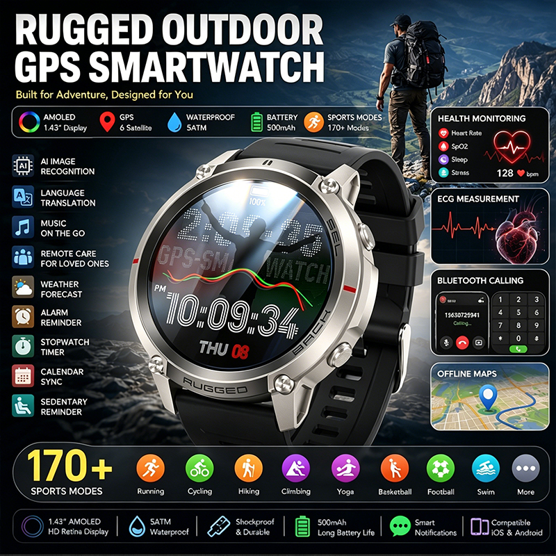 GPS Outdoor Sports Watch1.43 A - Sports Equipment In Spanish recensione e prezzo