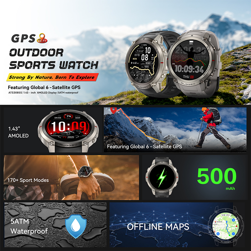 GPS Outdoor Sports Watch1.43 A - Sports Equipment In Spanish recensione e prezzo