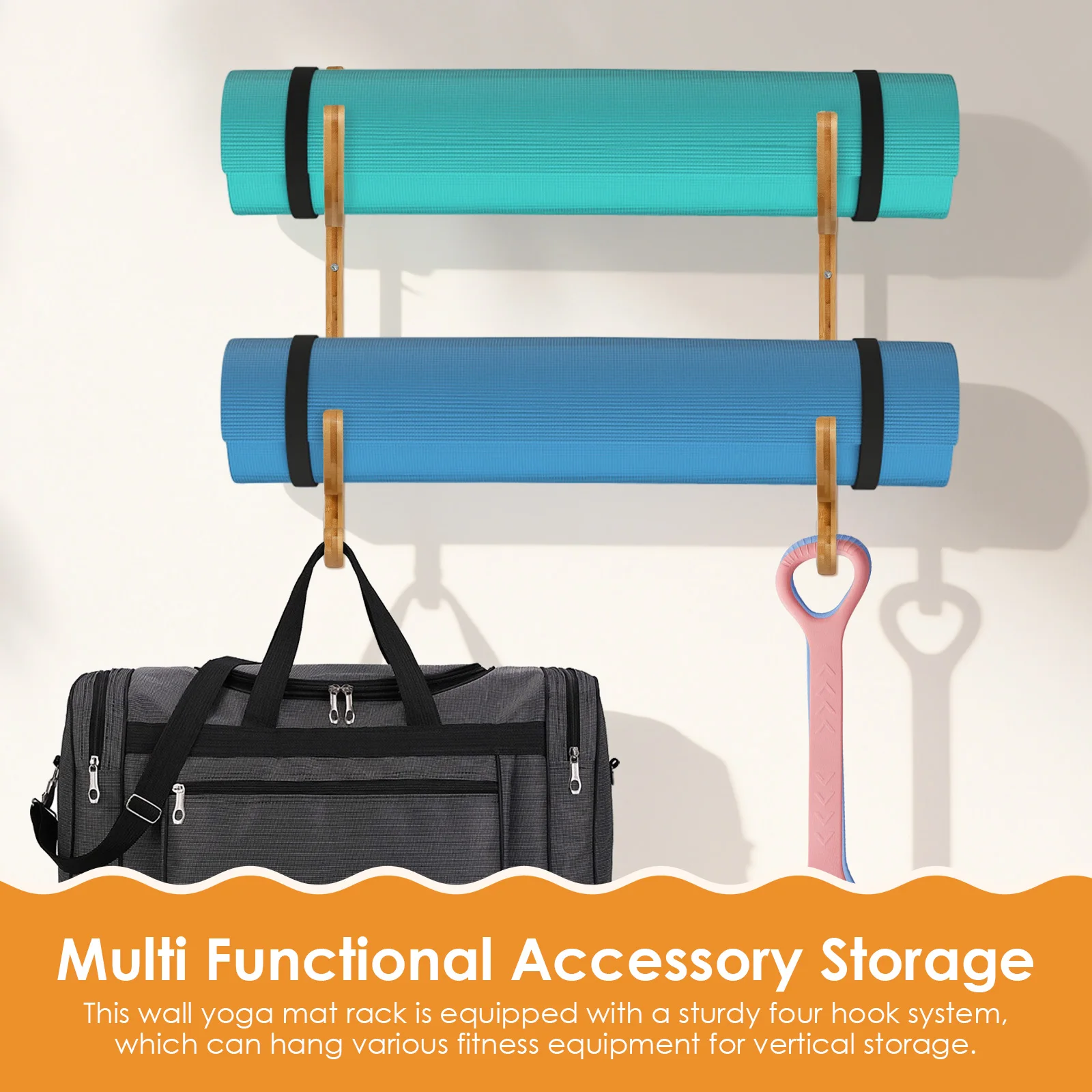 2Pcs Yoga Mat Storage Rack Wal - Sports Equipment Near Me recensione e prezzo