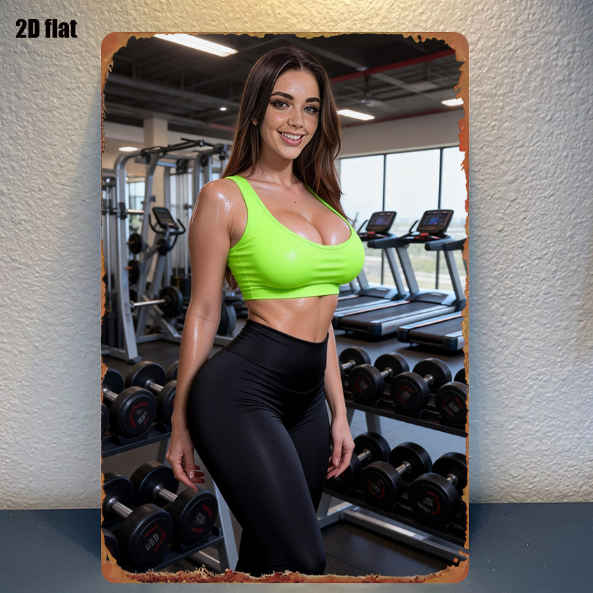 2D Flat Style Metal Sign Sexy  - Sports Equipment Background recensione e prezzo