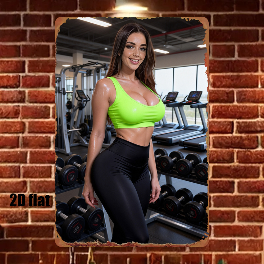2D Flat Style Metal Sign Sexy  - Sports Equipment Background recensione e prezzo